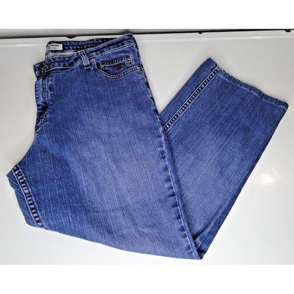 Harley Davidson Jeans‎ Women Sz 18 Regular Motorcycle Denim Medium Wash